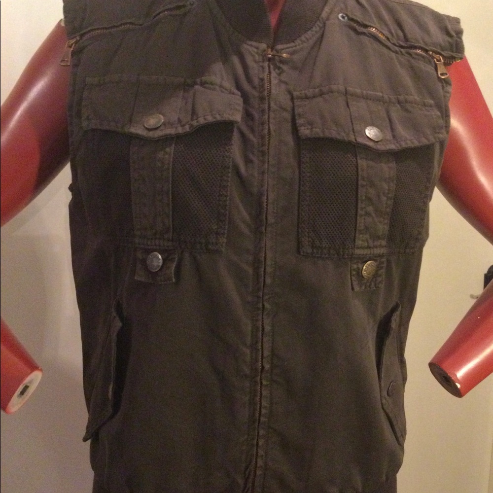 D&G DOLCE & GABBANA Combat Rebel Label Sleeveless Vest Jacket Wm Sz M Italy